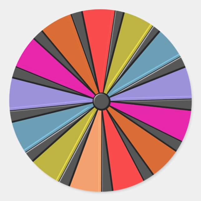 Pegatina Redonda Circus Art - Big Top PinWheel (Anverso)