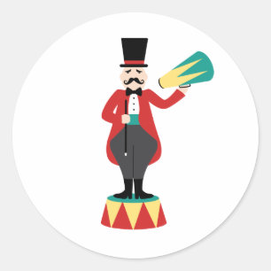 Pegatina Redonda Circus Ringmaster