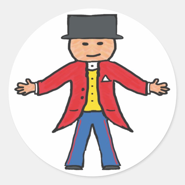 Pegatina Redonda Circus Ringmaster (Anverso)