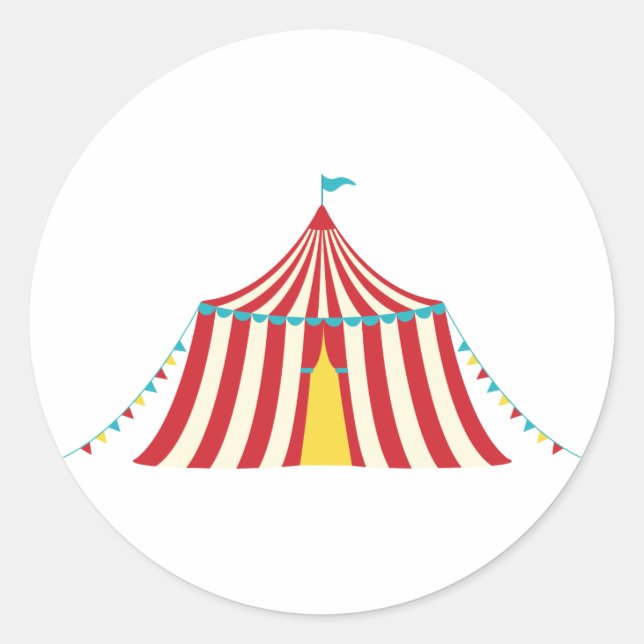 Pegatina Redonda Circus Tent (Anverso)