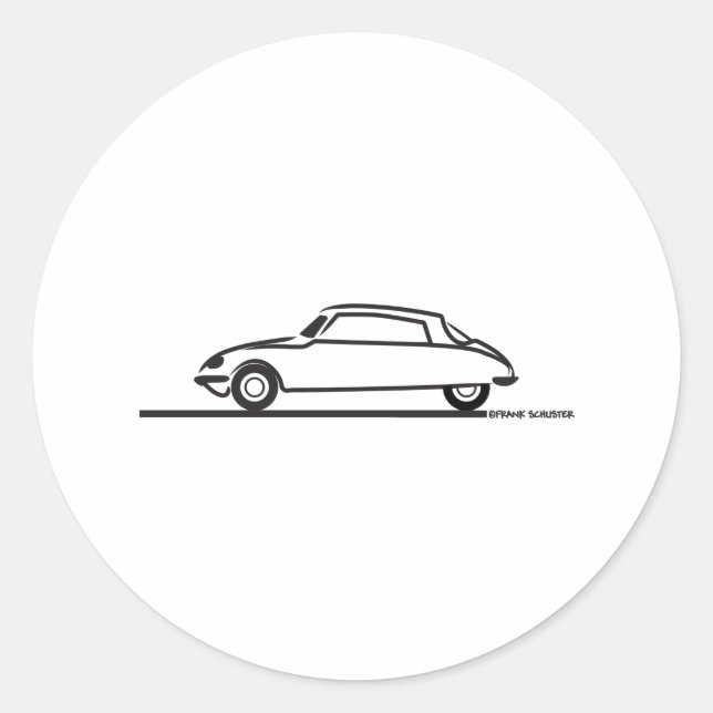 Pegatina Redonda Ciroen DS 21 Pallas (Anverso)