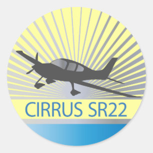 Pegatina Redonda Cirrus SR22
