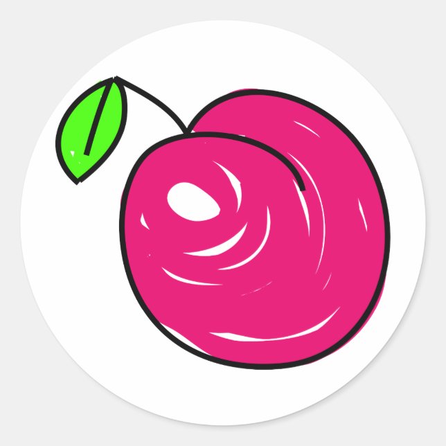 Pegatina Redonda Ciruela (Anverso)