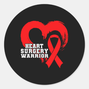Pegatina Redonda Cirugía Cardíaca Concienciación Pie Concienciación