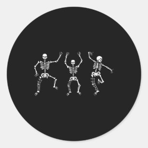 Pegatina Redonda Cirugía de rodilla Brace Skeletons Dancing Acl