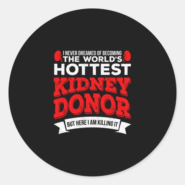 Pegatina Redonda Cirugía de trasplante de órganos de donadores de r (Anverso)