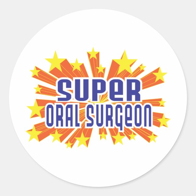 Pegatina Redonda Cirujano súper oral (Anverso)