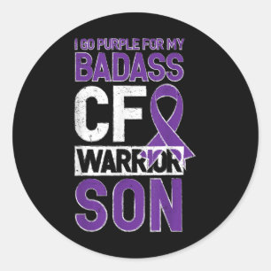 Pegatina Redonda Cistofibrosis Shirt Cf Warrior Son Cf Conciencia