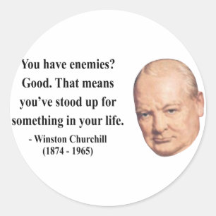 Pegatina Redonda Cita 3b de Winston Churchill