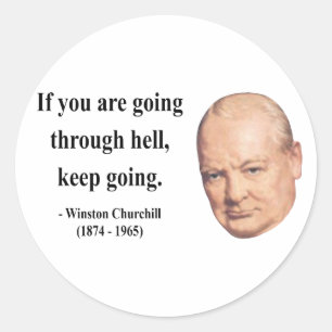 Pegatina Redonda Cita 4b de Winston Churchill