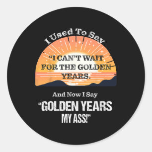 Pegatina Redonda Cita a Sr. Ciudadano de Edad Vieja con Jubilación