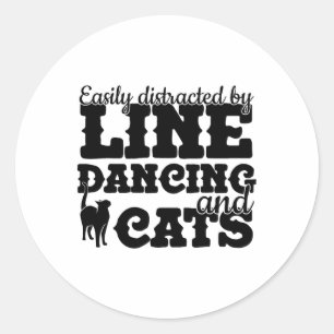 Pegatina Redonda Cita de bailarín de línea de baile divertida Line