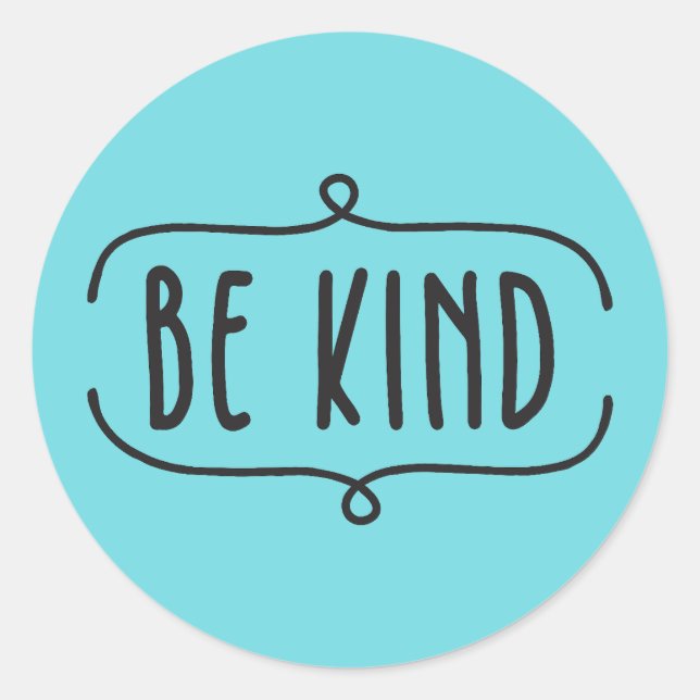 Pegatina Redonda Cita de Be Kind (Anverso)