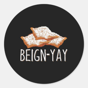 Pegatina Redonda Cita De Beign-yay Para Un Byker De Beignet