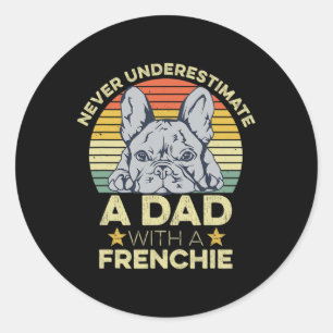 Pegatina Redonda Cita de Bulldog francés para tu padre francés