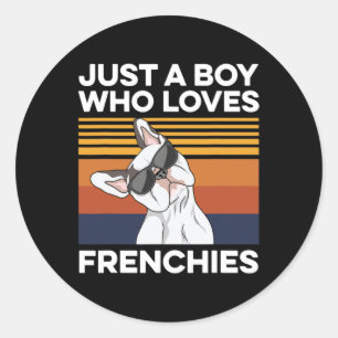 Pegatina Redonda Cita de Bulldog francesa para tu esposo francés