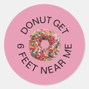 Pegatina Redonda Cita de Donut divertida y social rosa