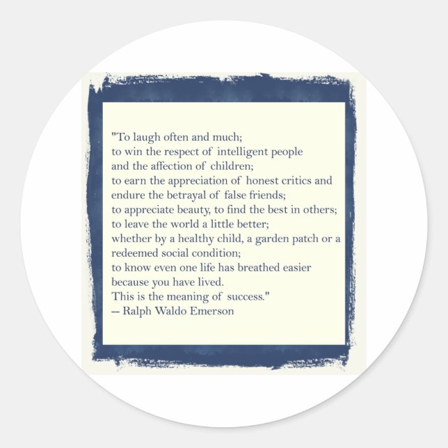 Pegatina Redonda Cita de Emerson (Anverso)