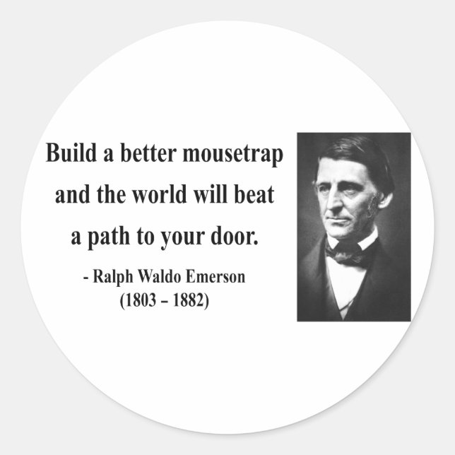 Pegatina Redonda Cita de Emerson 15b (Anverso)