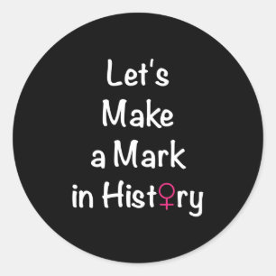 Pegatina Redonda Cita de empoderamiento de la mujer - Líder feminis