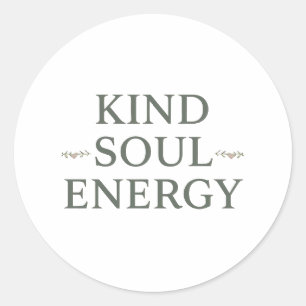 Pegatina Redonda Cita de energía positiva Zen moderna