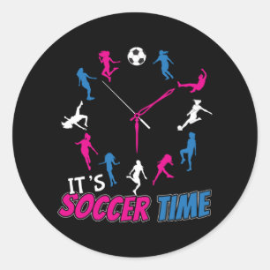 Pegatina Redonda Cita de futbolistas de Chicas de fútbol