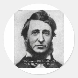 Pegatina Redonda Cita de Henry David Thoreau