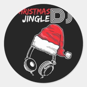 Pegatina Redonda Cita De Jingle De Navidades De Dj - Regalos Y Pres