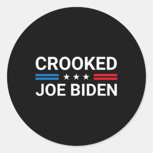 Pegatina Redonda Cita de Joe Biden Trump llamada Joe Biden Crooked