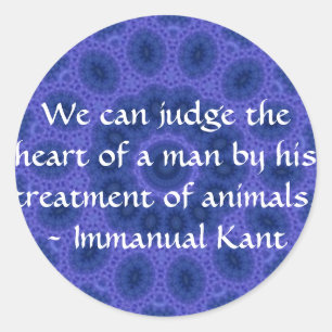 Pegatina Redonda Cita de Kant Animal Rights