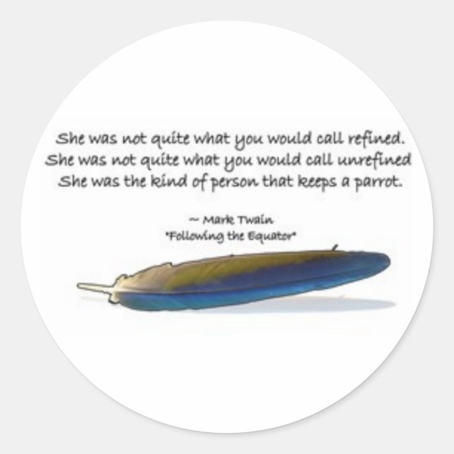 Pegatina Redonda Cita de loro (Anverso)