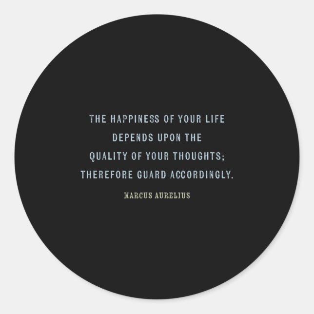 Pegatina Redonda Cita De Marcus Aurelius, Mindset Motivational Quo (Anverso)