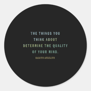 Pegatina Redonda Cita De Marcus Aurelius, Mindset Motivational Quo