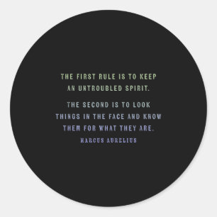 Pegatina Redonda Cita De Marcus Aurelius Stoic, Motivación Mindset