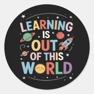 Pegatina Redonda Cita de meme fuera de este mundo gracioso