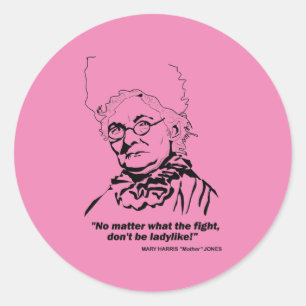 Pegatina Redonda Cita de Mother Jones