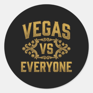 Pegatina Redonda Cita de Orgullo Ciudadano Vintage Vegas Vs Todos