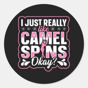 Pegatina Redonda Cita de patinaje sobre hielo para una figura