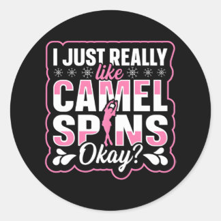 Pegatina Redonda Cita de patinaje sobre hielo para una figura