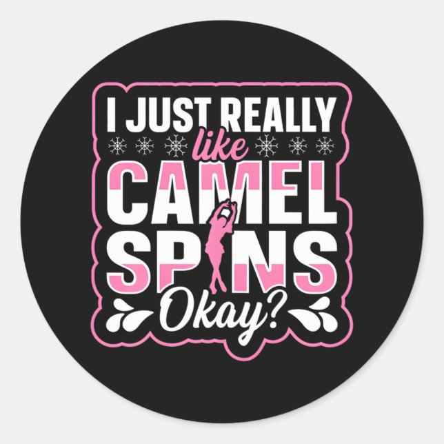 Pegatina Redonda Cita de patinaje sobre hielo para una figura (Anverso)