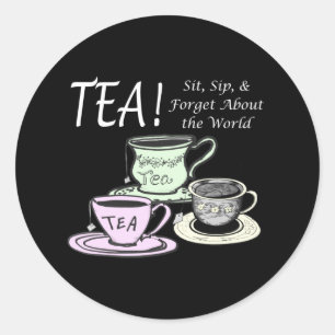 Pegatina Redonda Cita de positividad de Tea Lover - Sip Sit Olvidar