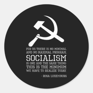 Pegatina Redonda Cita De Rosa Luxemburgo Sobre Socialismo - Phil Po
