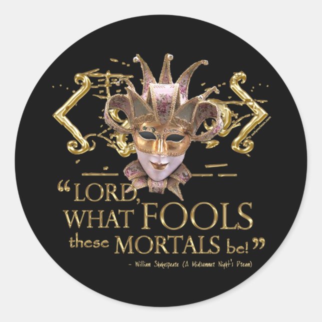 Pegatina Redonda Cita de sueño de la noche del verano (versión de o (Anverso)