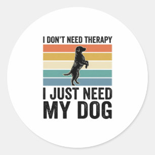 Pegatina Redonda Cita de Terapia para Amantes de Perros Diseño de G