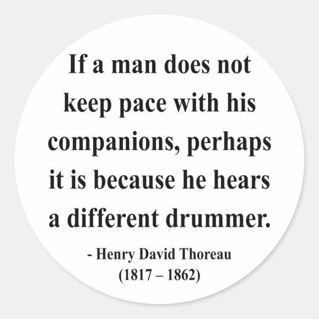 Pegatina Redonda Cita de Thoreau 4a (Anverso)