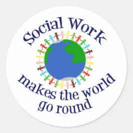 Pegatina Redonda Cita de trabajo social inspirador