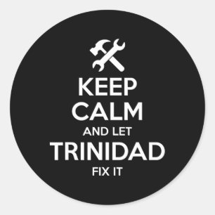 Pegatina Redonda Cita de Trinidad Fix divertida cumpleaños nombre p