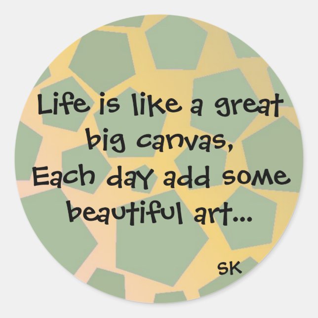 Pegatina Redonda Cita de vida inspiradora (Anverso)