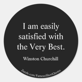 Pegatina Redonda Cita de Winston Churchill; Lo Mejor