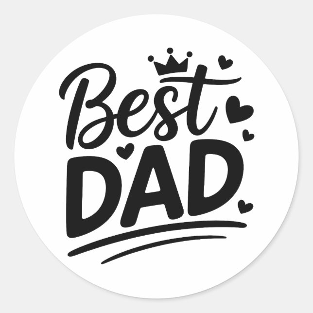 Pegatina Redonda Cita del Día del Padre (Anverso)